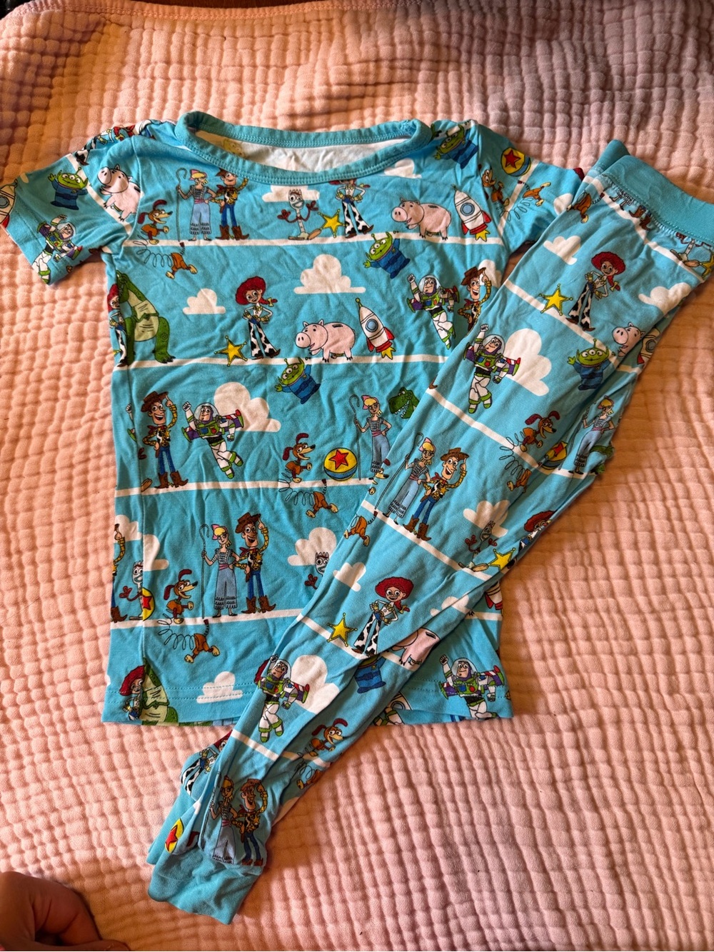 Little Sleepies Blue and Turquoise Toy Story Print Pajama Set